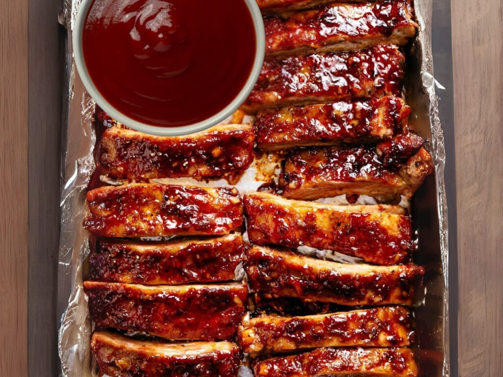 oven baked spare ribs with bbq sauce